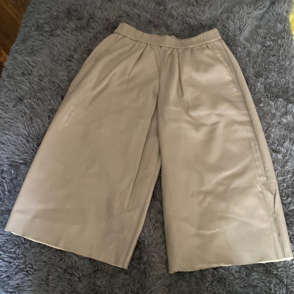Zara tan vegan leather gauchos size small
